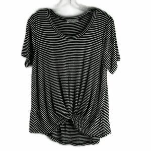 On The Road - Black/White Short Sleeve Top - Size Small